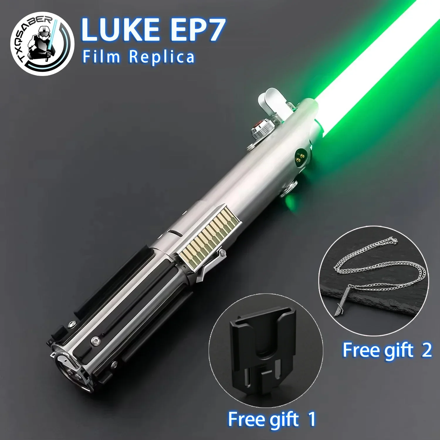 TXQSABER Luke Skywalker EP7 Lightsaber RGB Neopixel السلس سوينغ الليزر السيف FOC قوة الذوبان 27 أصوات 12 ألوان تغيير Jedi