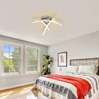 LED Ceiling Light,Trident Ceiling Light, 18W Modern Wave Design Glossy Light for Bedroom Living Room Corridor, Warm Light