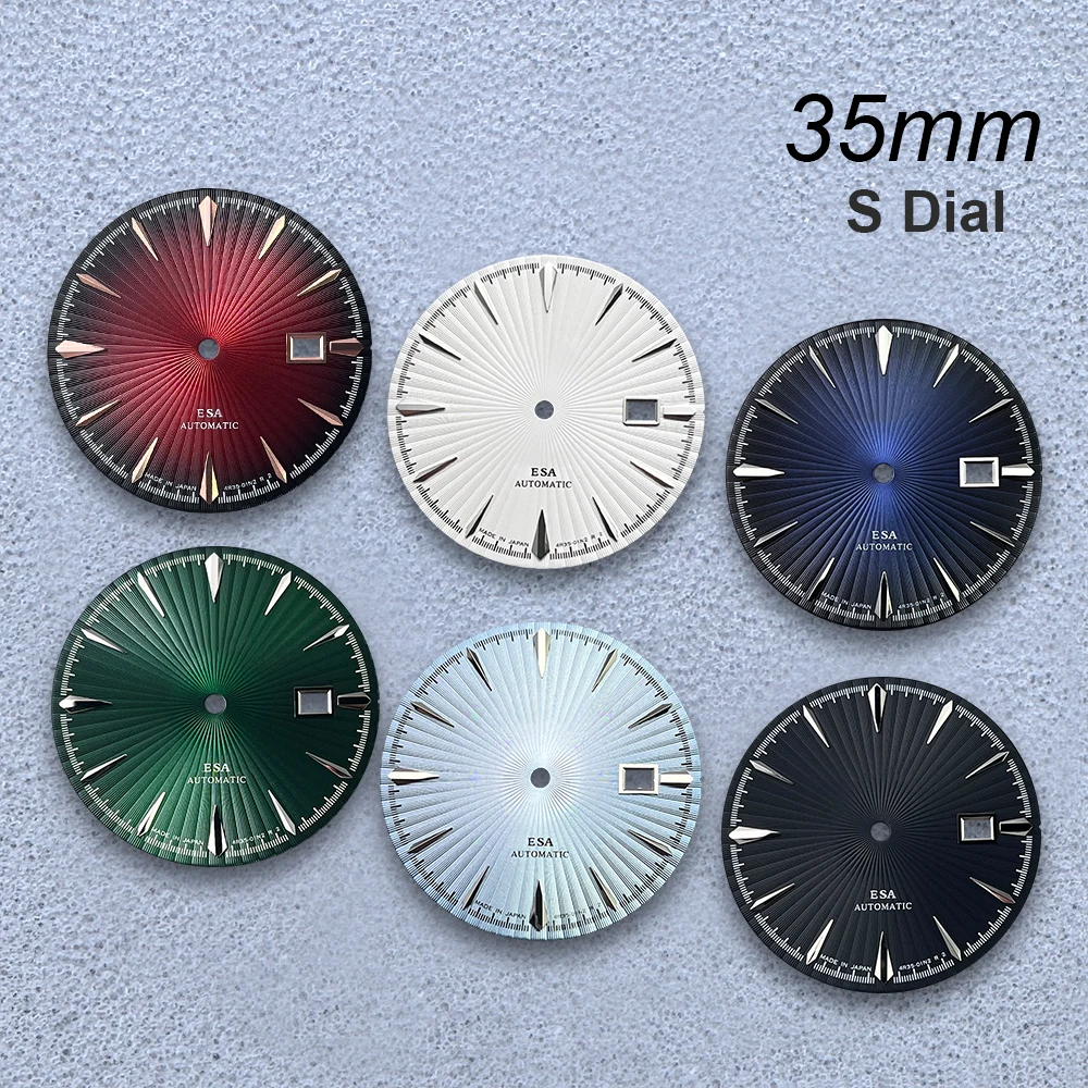 35mm S Logo Cocktail Dial Fit NH35 Japanese Movement Red High-Quality Dial Watch Modification Accessories