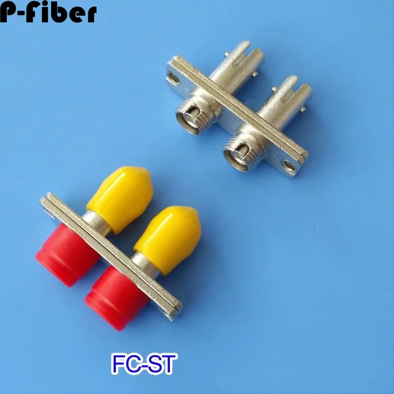 Acoplador de brida SC-ST SC-FC, adaptador de fibra óptica dúplex de 10 ST-FC, SC, FC, ST, DX, Conector de carcasa metálica, puerto dual, fibra P