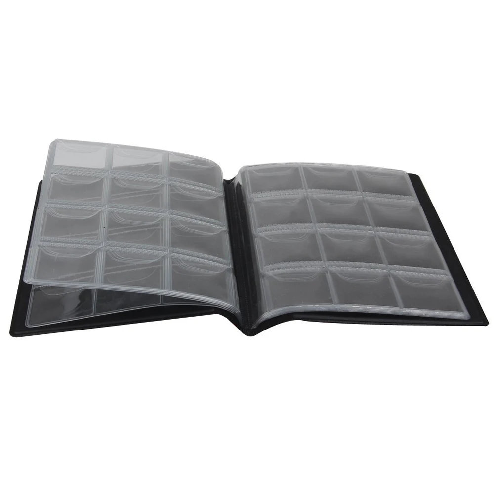 

120 Pockets Coin Collection Book Album Storage Holder Photograph Black Coin Pocket Artificial