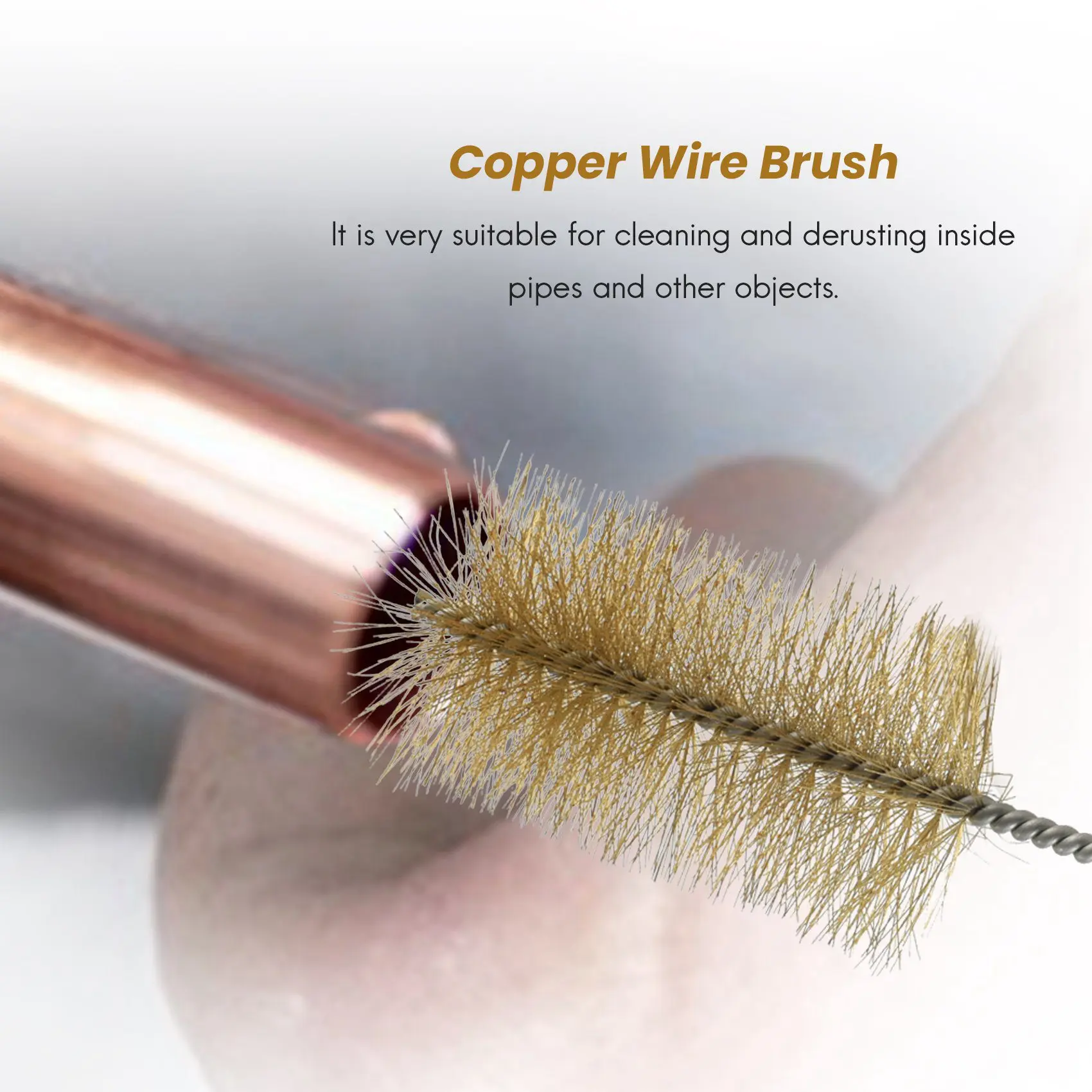 Copper Wire Pipe Tube Chimney Cleaning Brush 60mm Dia