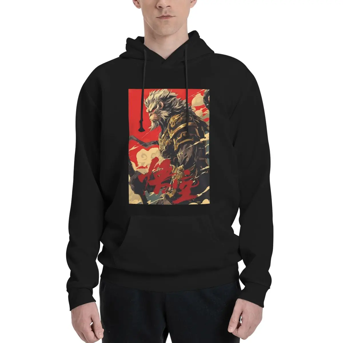 Men Women Black Myth Wukong Game 2024 Hoodie Hooded Collar Drawstring Hoodies Monkey King Pullover Sweatshirts Long Sleeve Shirt