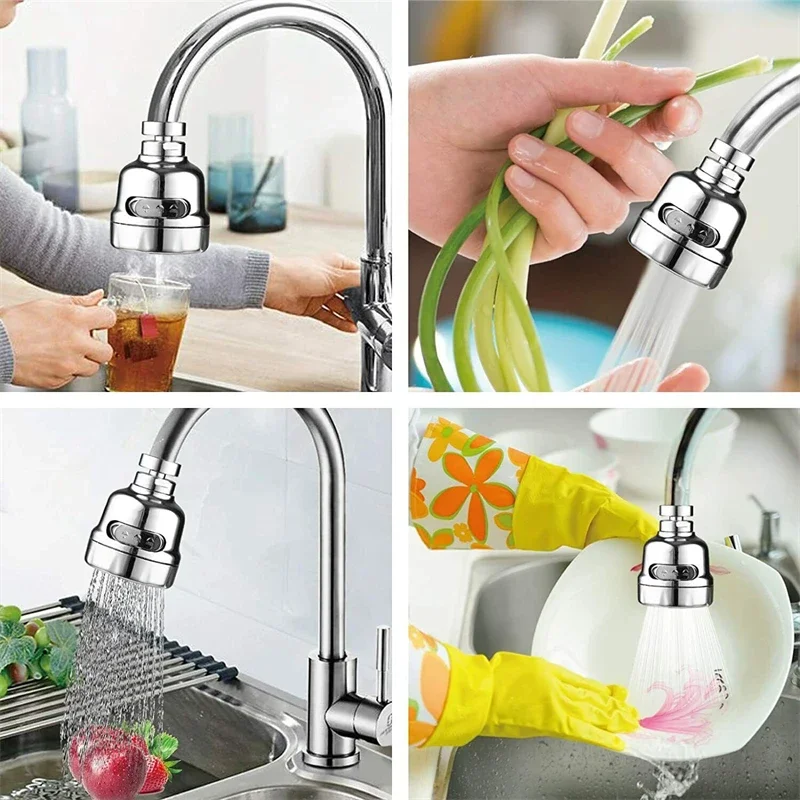 1-5Pcs 360° Kitchen Faucet Adapter 3 Modes Adjustable Faucet Sprayer Filter Diffuser Water Saving Nozzle Bath Tap Connector