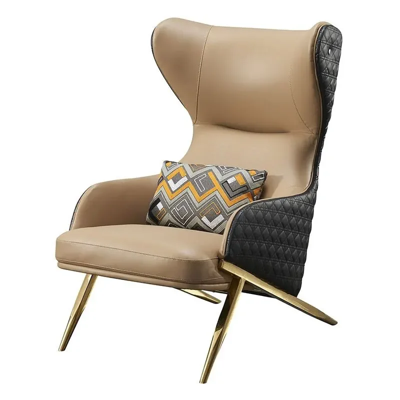 Single Sofa Chair Leather Leisure Chair High-end Light Luxury Postmodern Simple Bedroom Tiger Chair