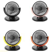D08B USB Brushless Mute Fan Car Office Desktop Cooling 3 Speeds for Vehicle Truck RV, Adjustable Base 360° Rotation 12V/24V