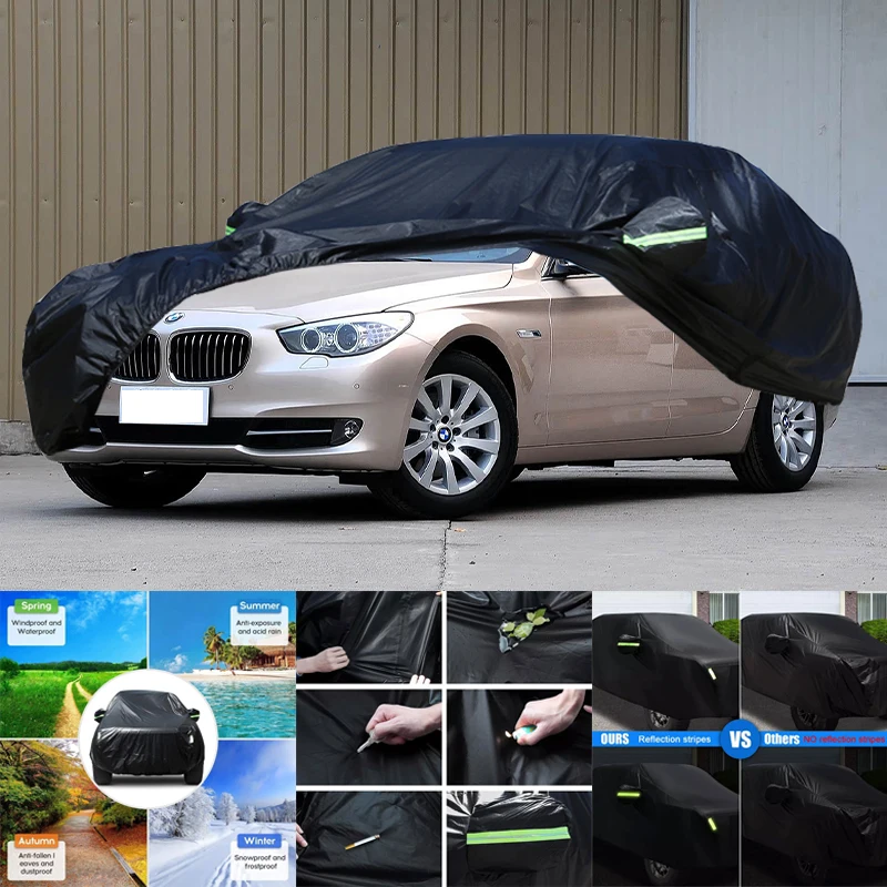 

Всепогодные автомобильные чехлы для BMW 5 серии GT 6-в-1, водонепроницаемые, пылезащитные, УФ-защитные, снежные, устойчивые к царапинам, защита