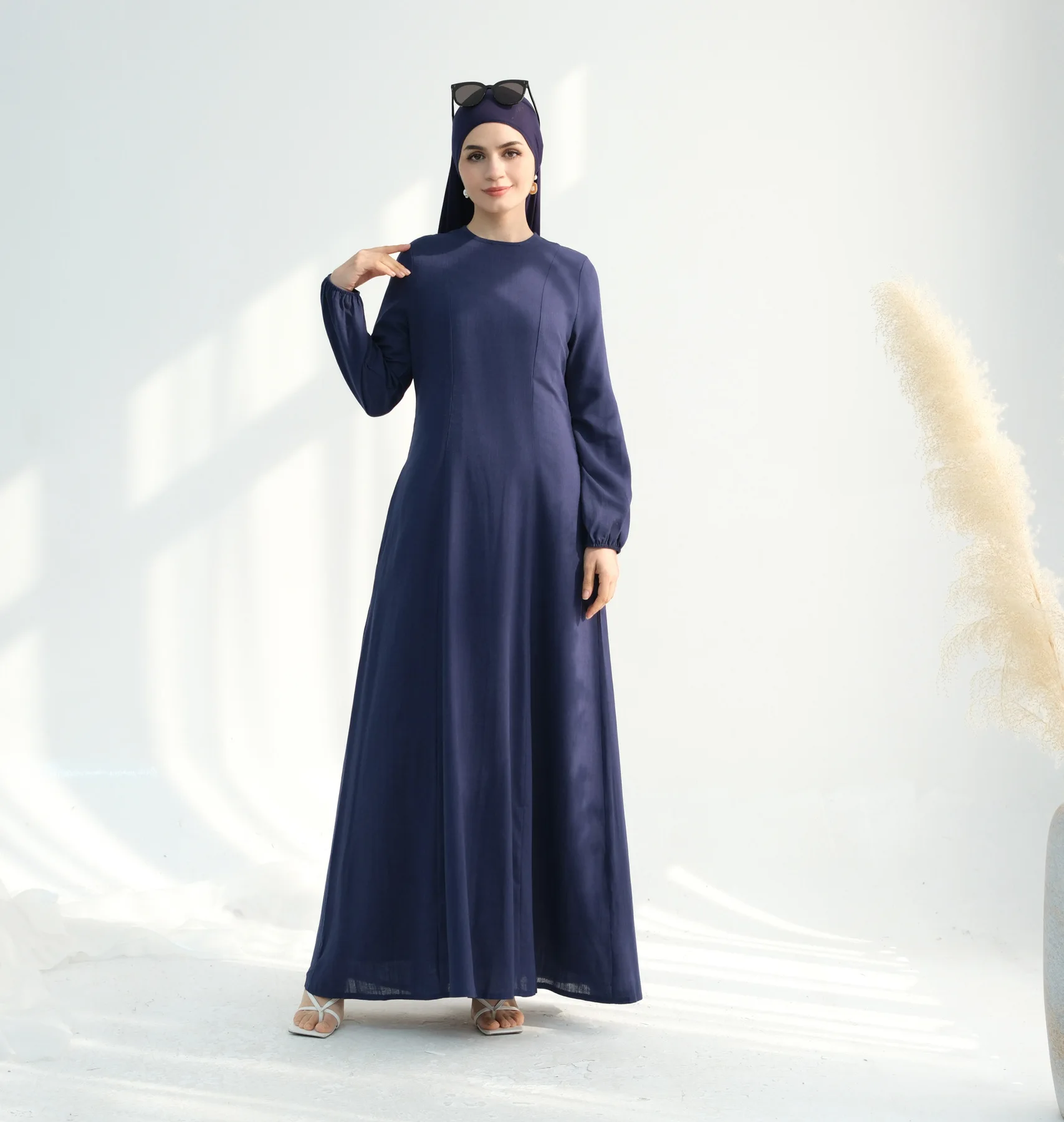 

Женское мусульманское платье для Ид и Рамадана: Абайя с карманами, Дубайский кафтан, Исламская джалабия, Свободное скромное исламское длинное платье, Вестидос