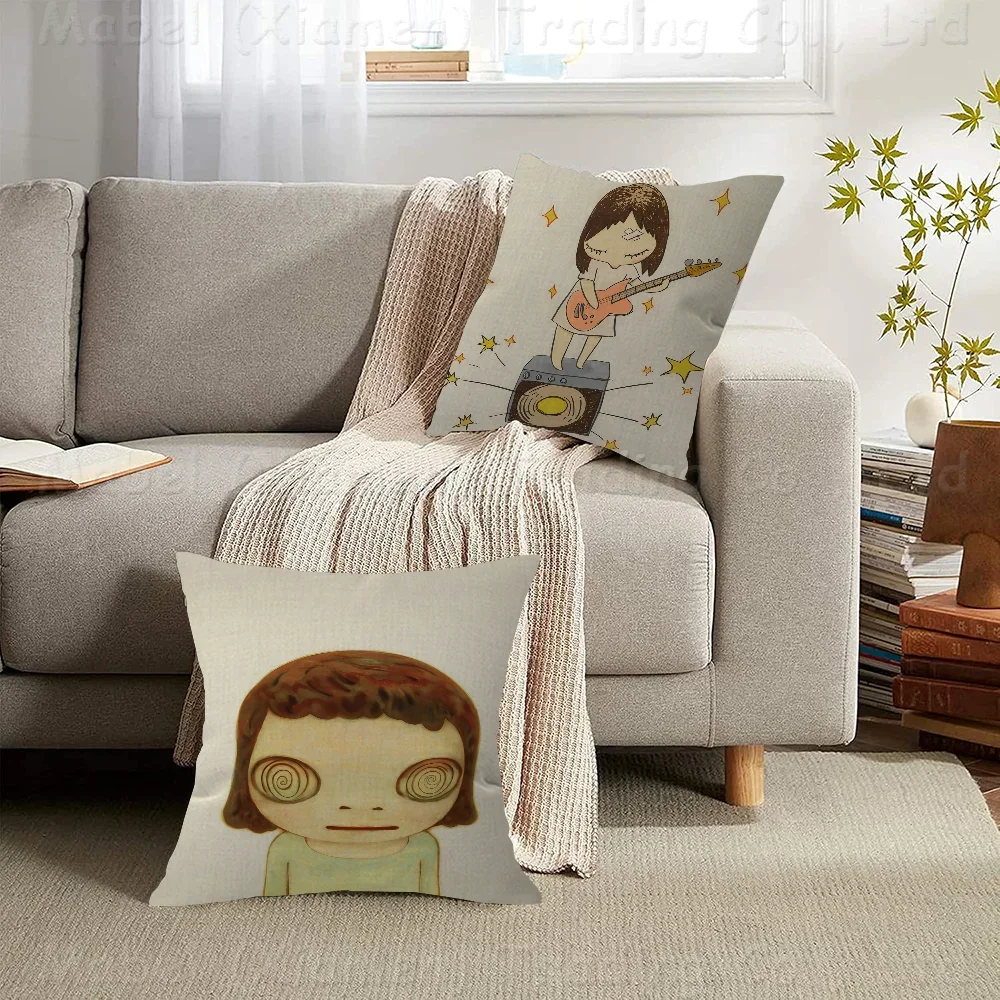 Sleepwalking Dolls Yoshitomo Nara Personalized picture text home decorative pillows Household Gifts 45x45cm