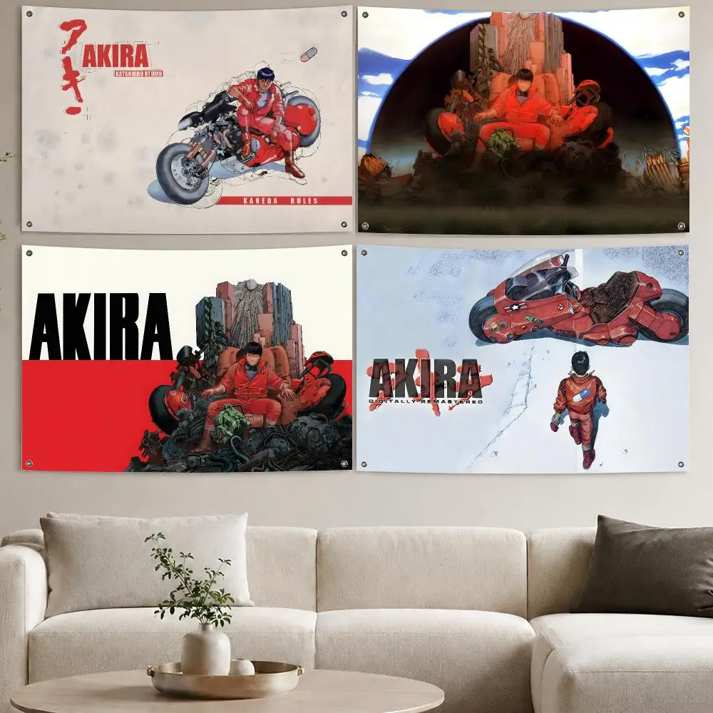 Young Magazine A-AKIRA Flags Aesthetic Wall Tapestry Printed Wall Hanging Living Room Party Outdoor Decor