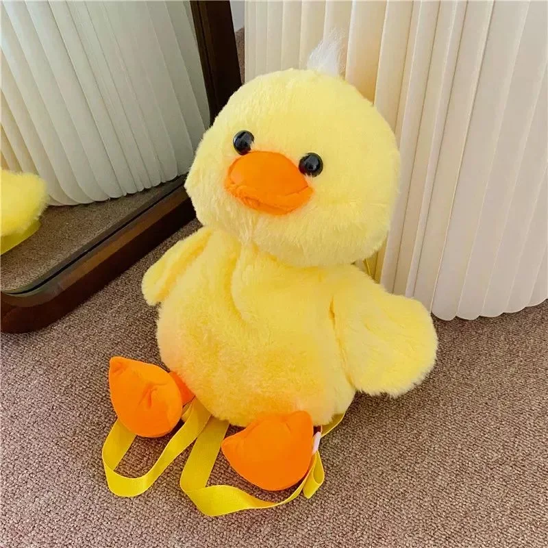 1-10PCS Small Yellow Duck Plush Bag 2024 New Cute Shoulder Bag Teenage Girls Traveling Backpack Hundreds of Animal Cartoon Bag