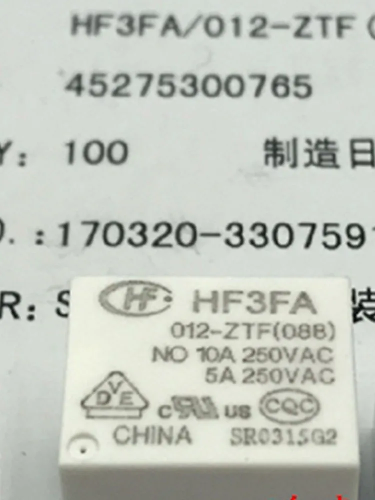 

10 шт. HF3FA 012-ZTF 12 В реле 5 контактов HF3FA 012-ZTF реле 10 А/250 В переменного тока 5 А/250 В переменного тока