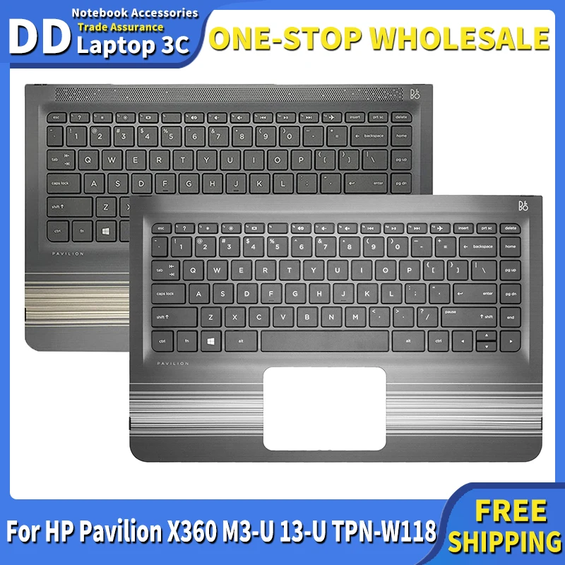 

NEW US/UK/AR Keyboard for HP Pavilion X360 M3-U 13-U TPN-W118 Laptop Case Palmrest Upper Cover keyboard Replacement 856037-001