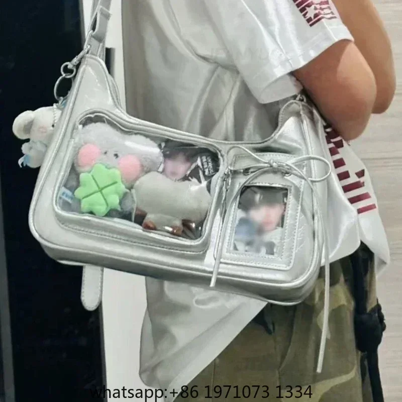 Y2k Harajuku Shoulder Bag Women Korean Transparent Ita Bag School Crossbody Bag Female Japanese Designer Preppy Handbag Purse