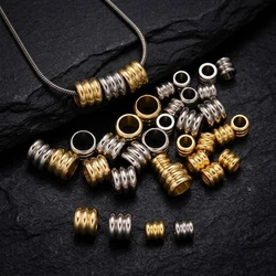 20pcs 3/4/5/6mm Stainless Steel Big Hole Spacer Beads DIY Charms Necklaces Bracelets Jewelry Making Findings Accessories Crafts