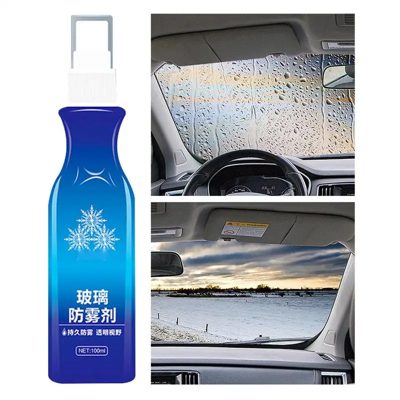 Anti-Fog Agent For Car Glasses 3.38oz Car Windshield Defogger Solution Rainproof Rearview Looking-glass Coating Hydrophobic For