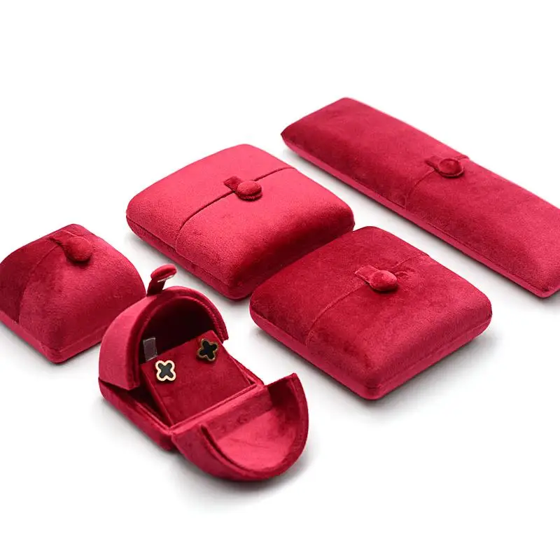 Różowo-czerwona propozycja ślubna Pudełko na pierścionek na kolczyki Naszyjnik Bransoletka Łańcuszek Prezent Organizacja przechowywania biżuterii