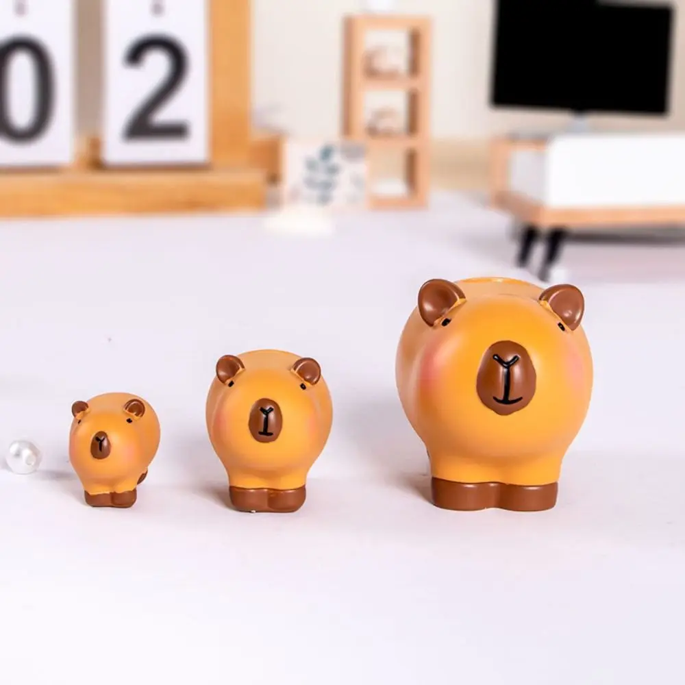 

Cute Capybara Figurine Animals Model Cartoon Charm Micro Landscape Decoration Creative with Box Birthday Christmas Gift