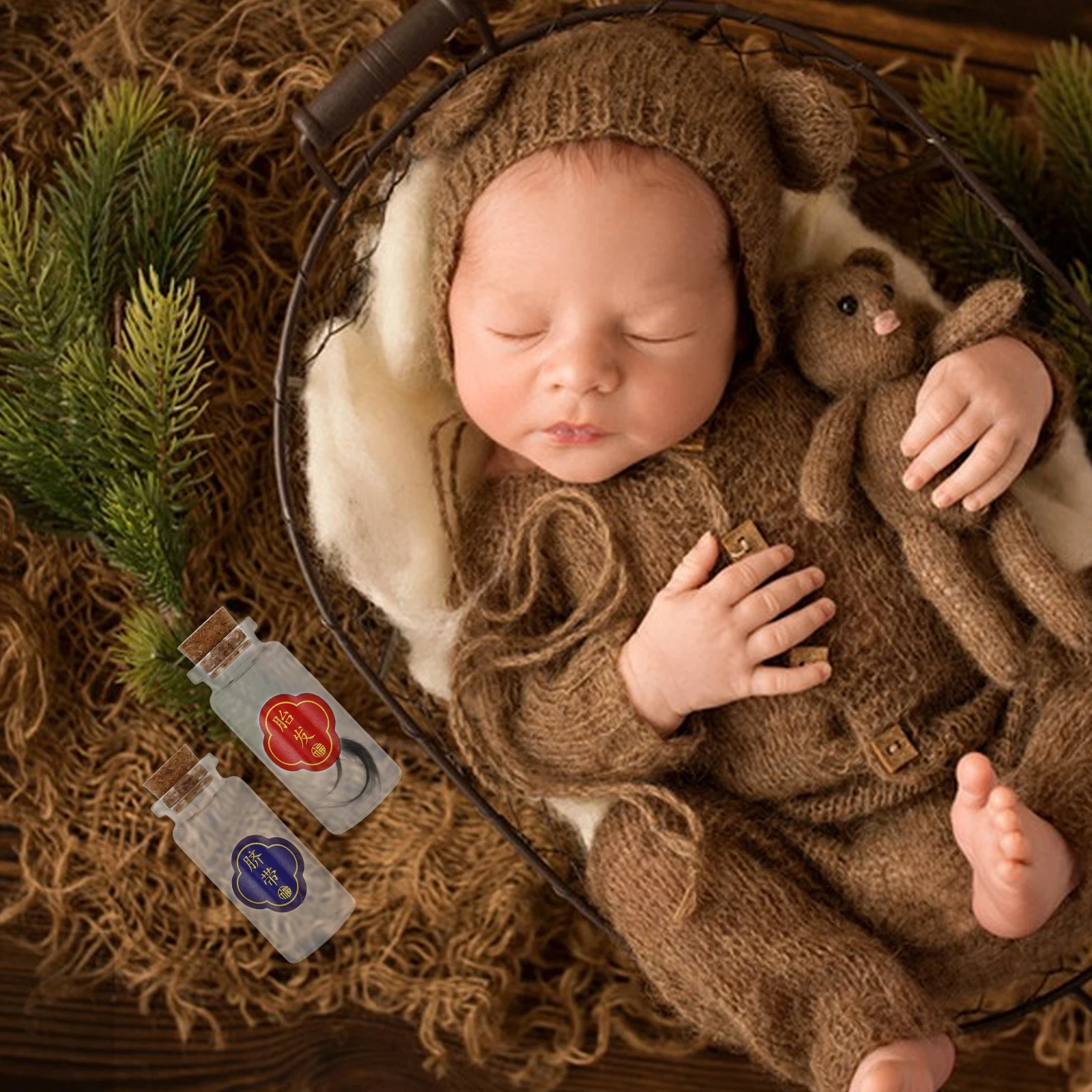 

1 комплект, коробка для хранения детских сувениров, шнур для волос плода, первая стрижка, деревянные вехи, сохранение