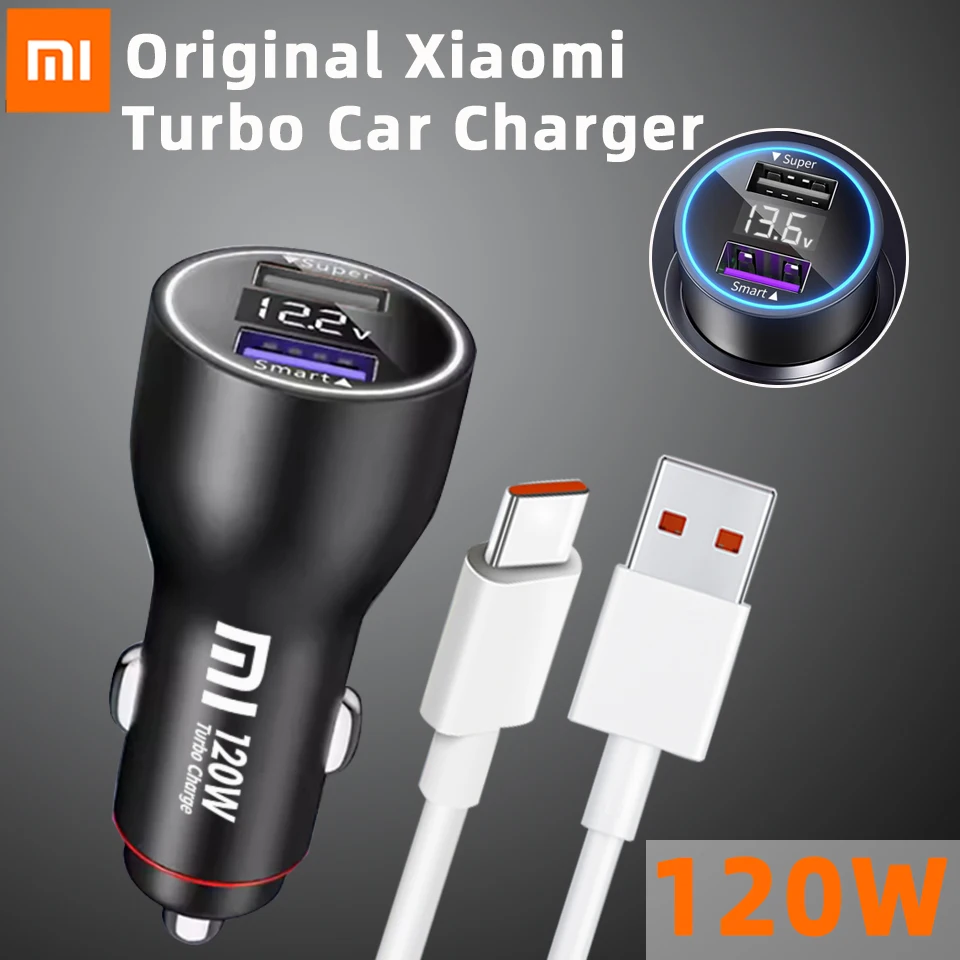 Xiaomi Usb Charger Car 120w 20v 6a Turbo Charge 67w 33w Auto Chargers Phones Xiao Mi 13t 14 Ultra Poco X5 F4 Redmi Note 12t 10