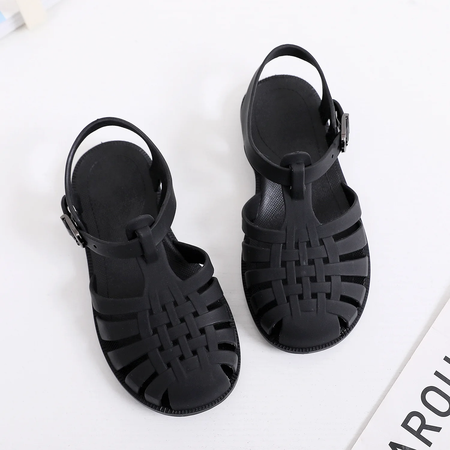 

Baby Gladiator Sandals Casual Breathable Hollow Out Roman Shoes PVC Summer Kids Shoes 2025 Beach Children Sandals Girls