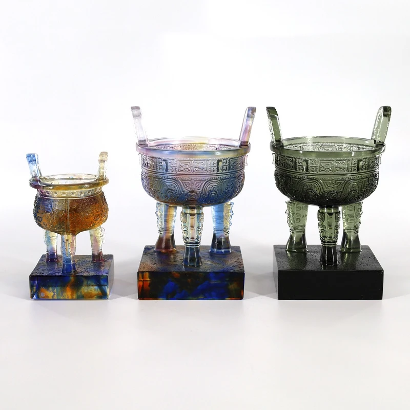 

Glazed ornament handicrafts Zhonghua Ding opening gifts Office decorations Dingsheng Qianqiu handicrafts