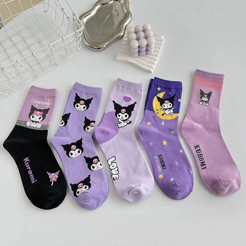 New cartoon anime Hello Kitty Stitch cotton mid-calf stockings socks cartoon Stitch doll stockings boys and girls warm sleep soc