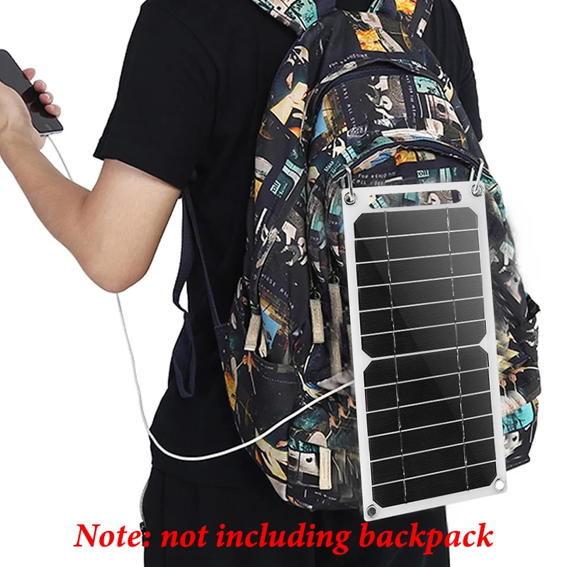 6W 5V USB Solar Panel Outdoor Mobile Phone Charger Hiking Backpacking Boat Cells Charging Device with Voltage Controller