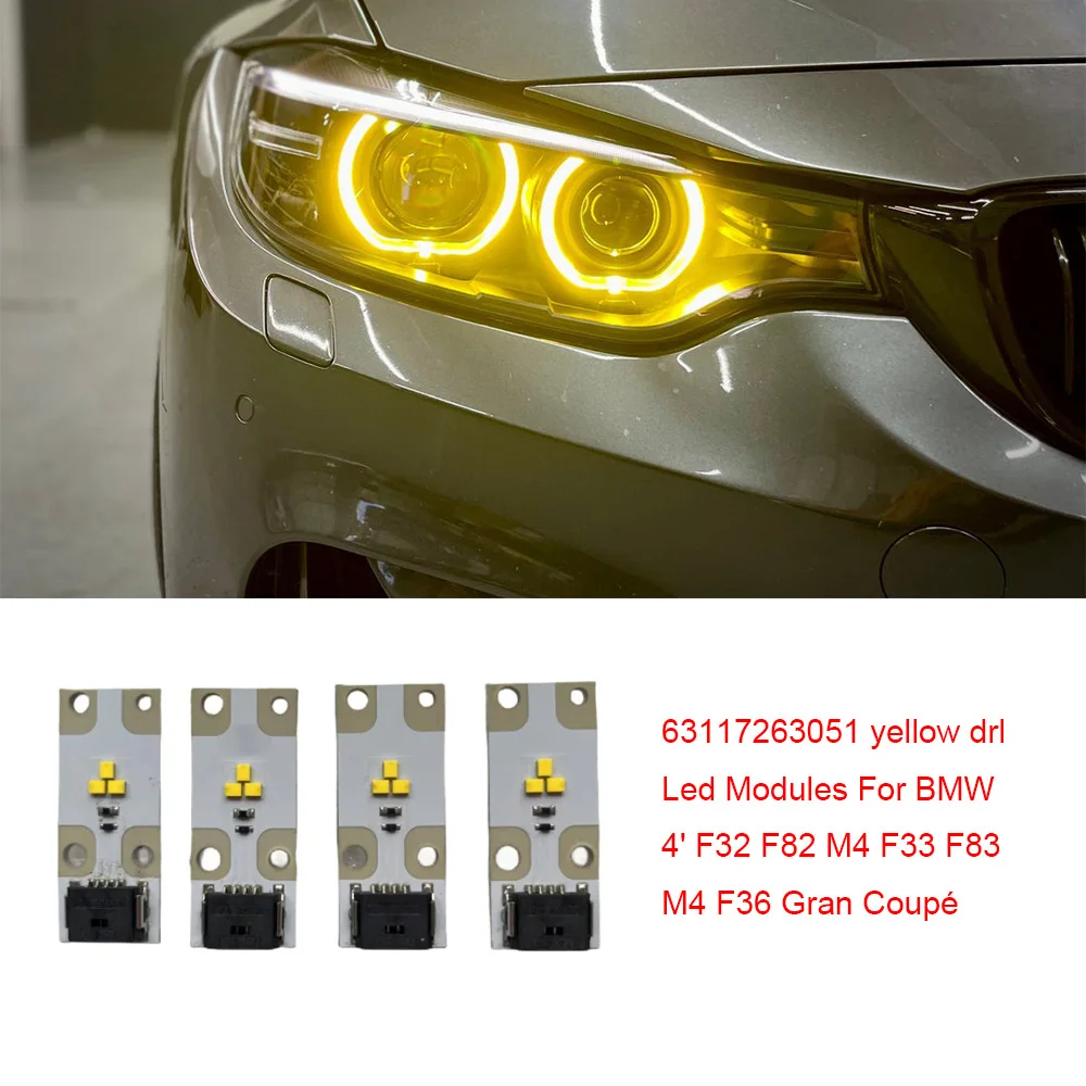 

Superbright Angel Eyes DRL Yellow For BMW 4' F32 F82 M4 F33 F83 M4 F36 Gran Coupé Xenon Headlight 63117263051 Blue Red Daylight