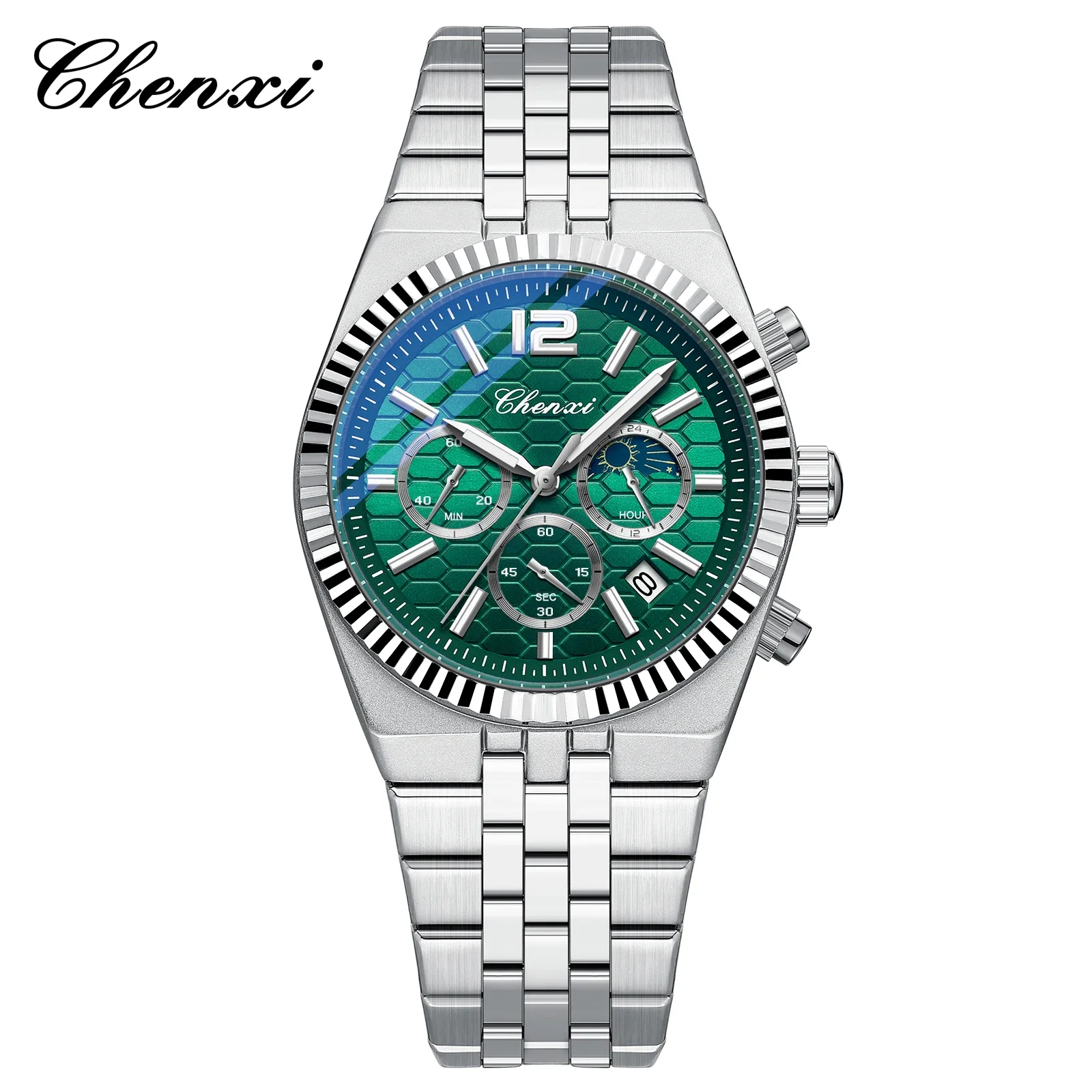 CHENXI Original Men Quartz Watch Waterproof Business Chronograph