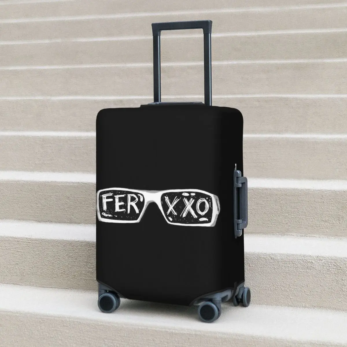 

Ferxxo Glasses - Feid Logo Classic Sticker Suitcase Cover Protection Elastic Trip Luggage Protector Covers for 18-32 Inch