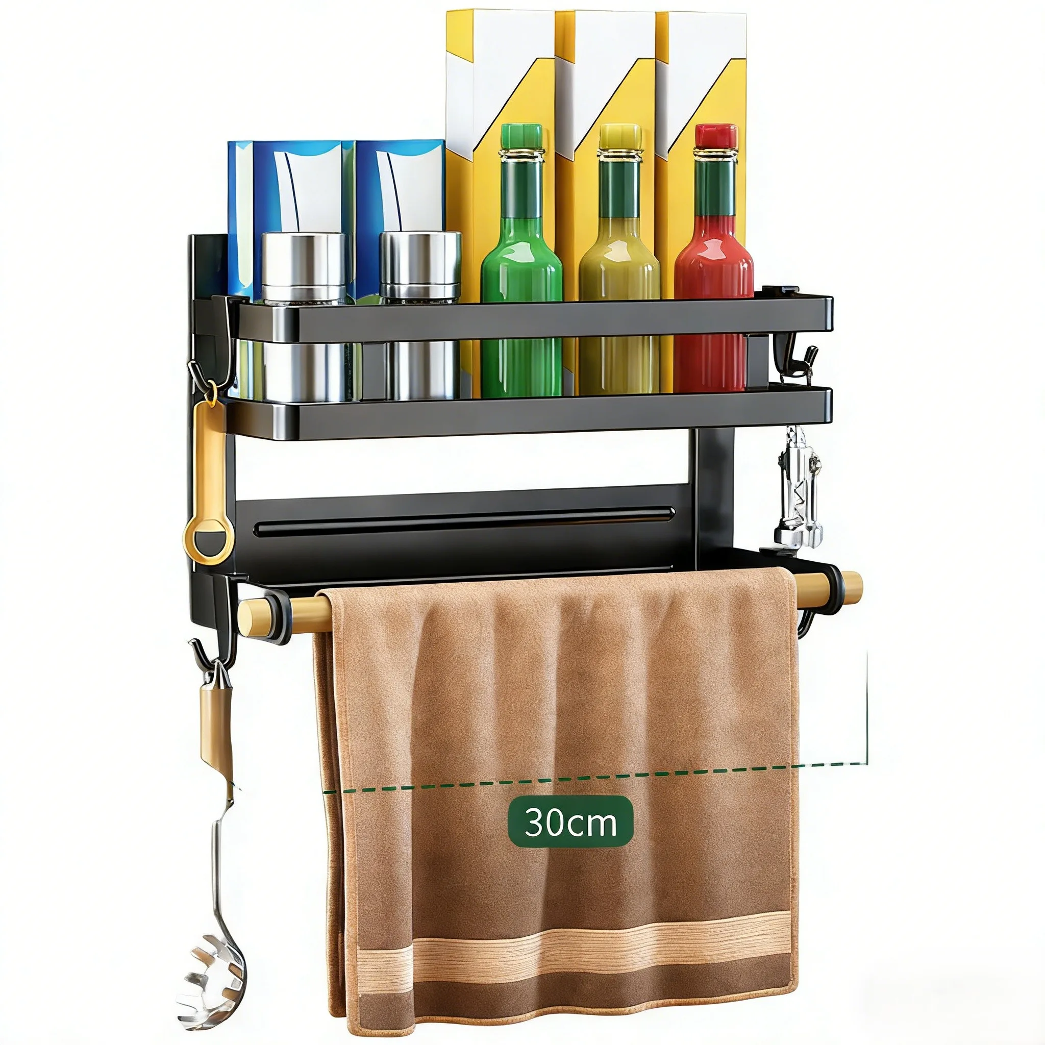 

Многоуровневая магнитная полка для холодильника, органайзер для кухни, выдерживает нагрузки до 30 кг, антикоррозийное покрытие с термообработкой