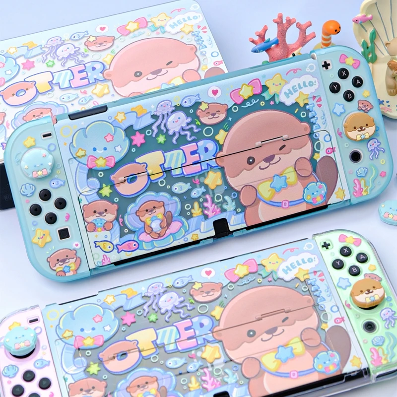 Etui na Nintendo Switch NS/Oed akcesoria Kawaii wydry rzecznej powłoka ochronna etui Joycon dla przełącz akcesoria konsola do gier