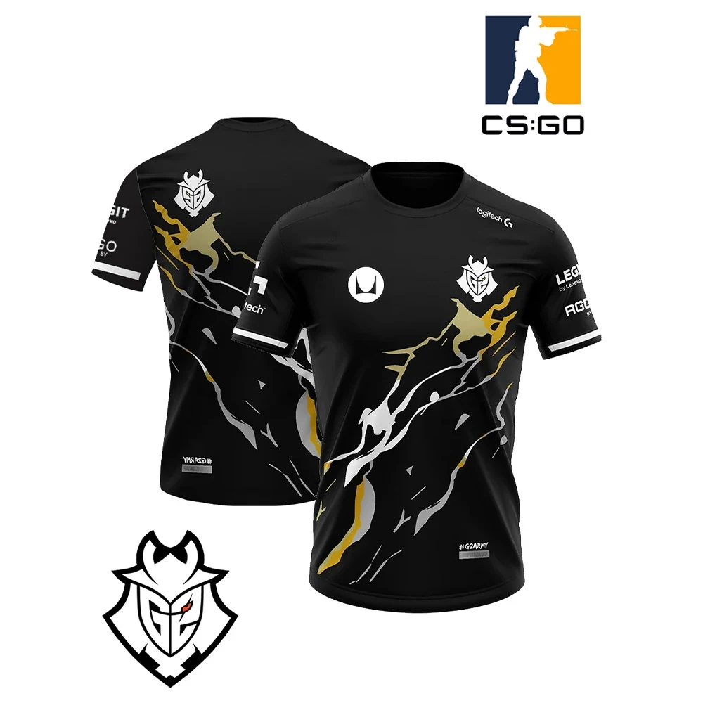 New Summer G2 Esports Team Uniform Men's T-shirt LOL CS GO Sports Game Men Casual Quick Dry Breathable Oversized Top Men