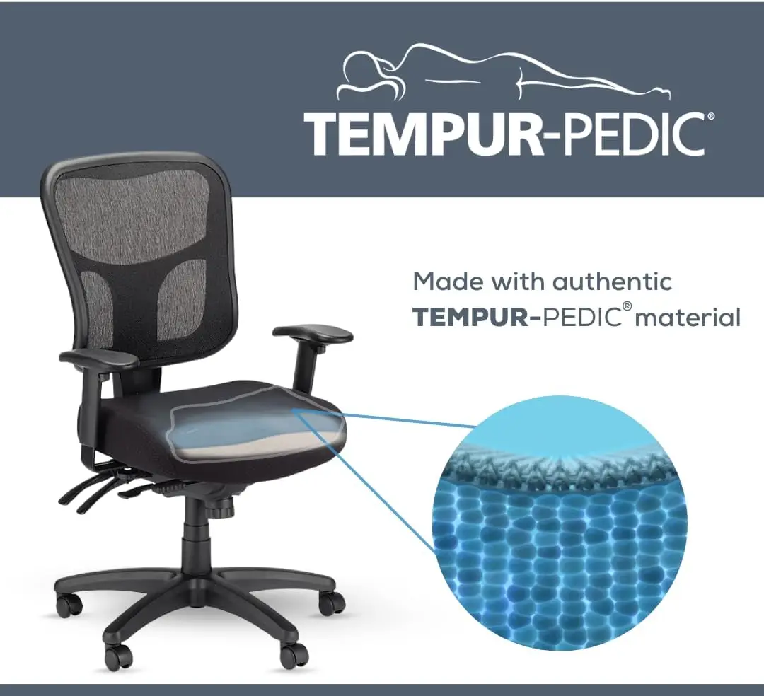 كرسي مهام دوار شبكي مريح TP8000C مع مادة تيمبور، طبقة جل تبريد، أسود #3