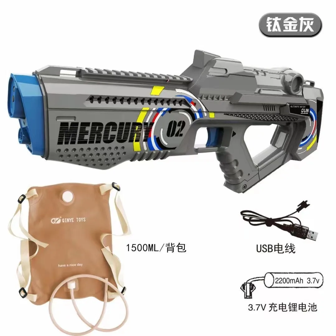 Summer Adult Fully Automatic Luminous Water Blaster Gun,Electric Continuous Firing Water Gun, Outdoor Pool Toy for Kid Boy Gifts