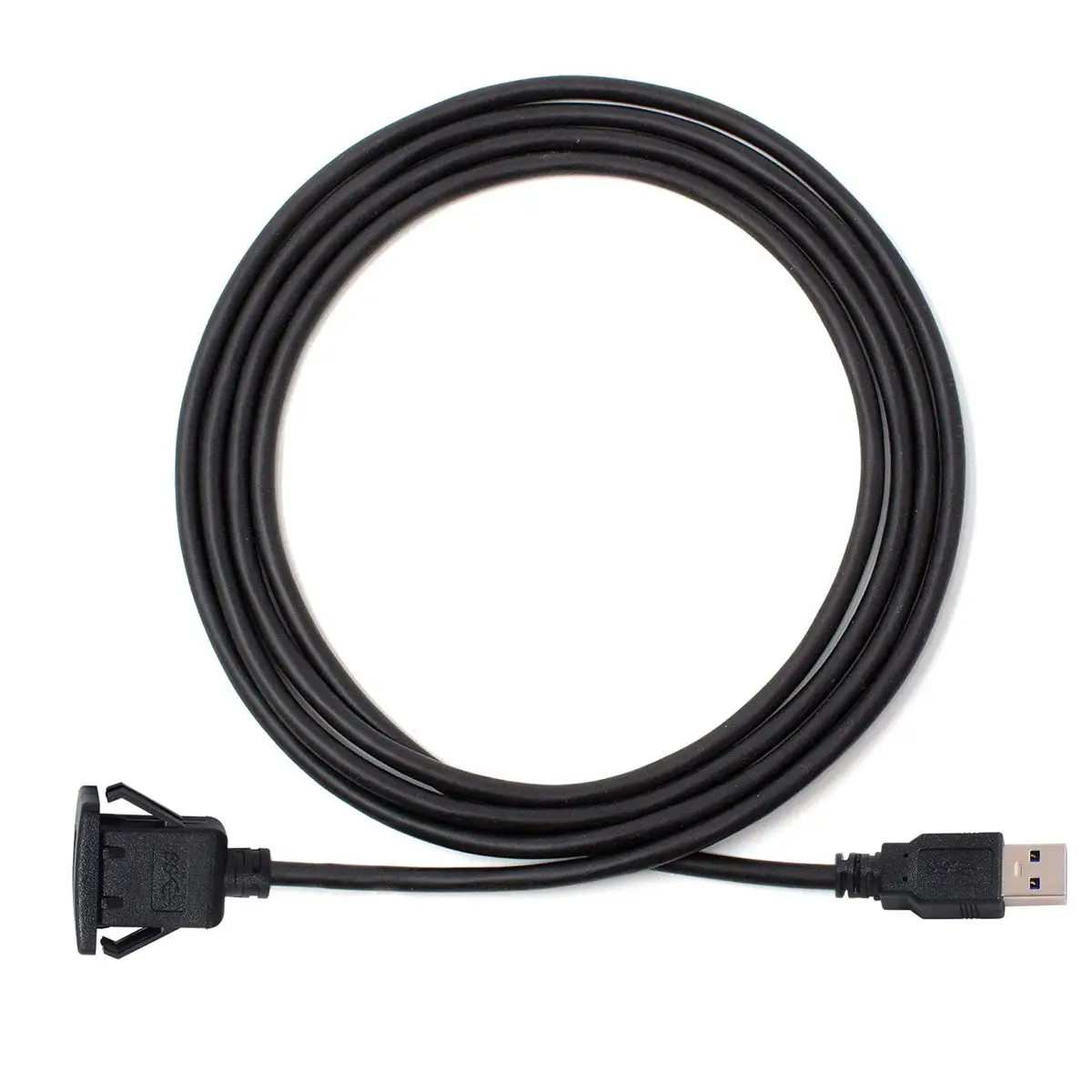 Cablecc 1m Waterproof Single USB 3.0 Extension Latch Mount Car AUX Cable for Dashboard Panel
