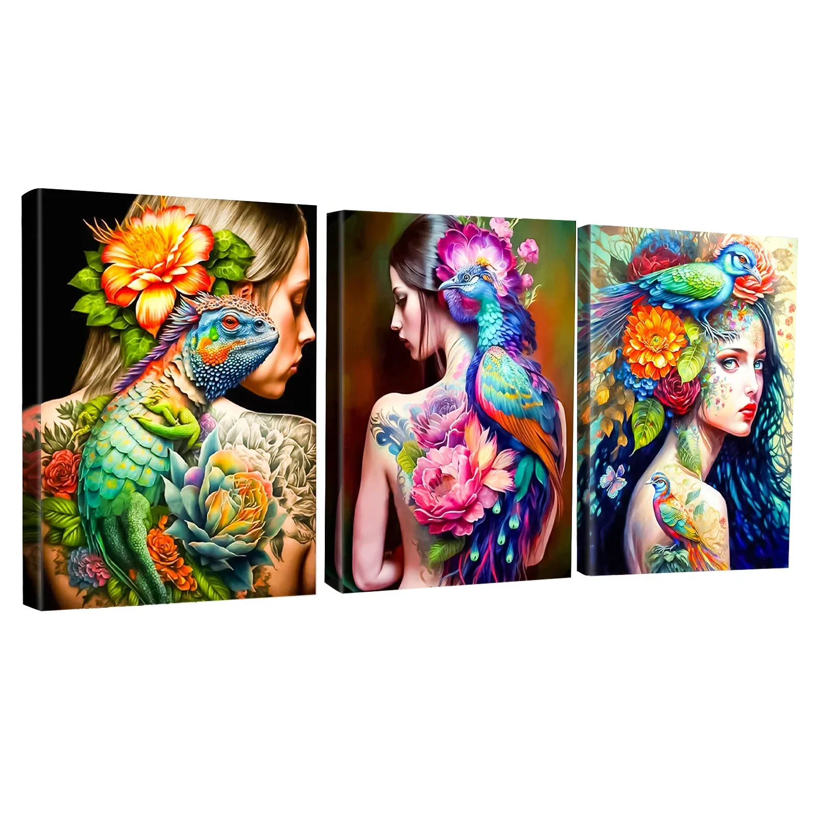 3 Pack DIY Paint By Numbers Kit for Adults Beauty Lady, Acrylic Digital Oil Painting Art on Canvas Wall Decor Gift No Frame