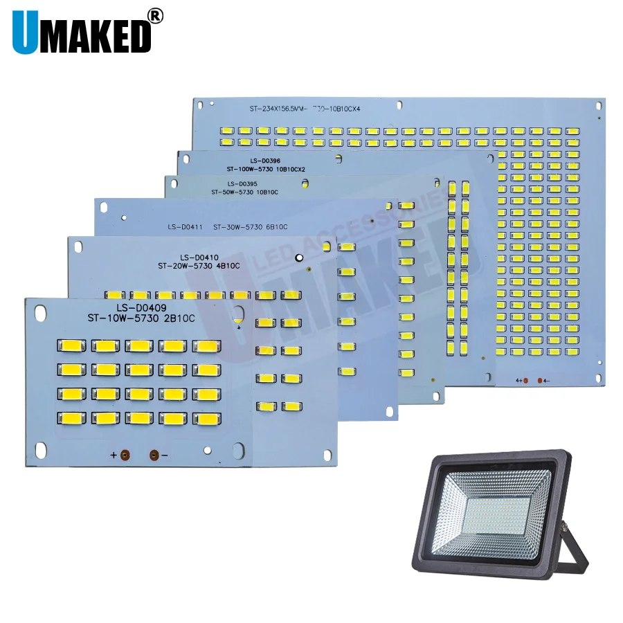 

100% Full Power LED Floodling PCB 10W 20W 30W 50W 70W 100W 200W SMD5730 led PCB board,Aluminum plate for led floodlight