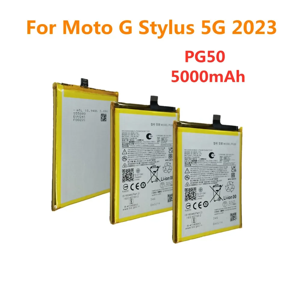 

50000mAh PG50 High Quality Battery For Motorola G Stylus 5G 2023 XT2317 XT2315-5 Phone Replacement Batteria