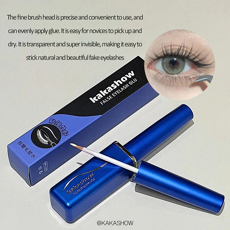 Kakashow Kleber für falsche Wimpern, schnell trocknend, transparent, unsichtbar, spurlos, milder und stark klebender Kleber
