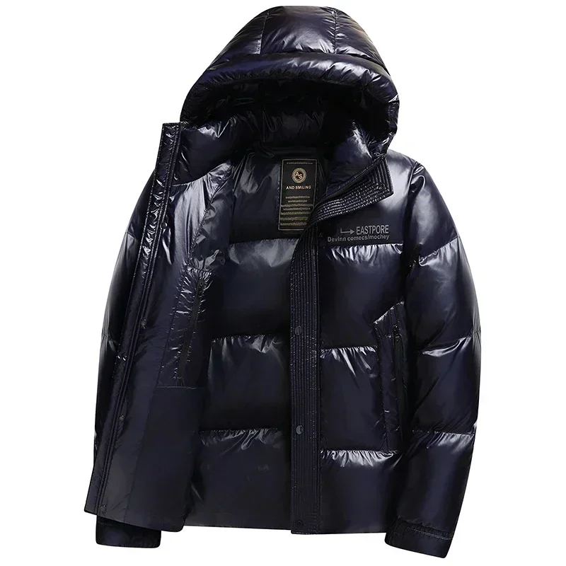 

COZOK Men's Black and Gold Duck Down Jacket 2024 Winter New Hooded Jack Short Cold-proof Warm Thickened Coat Clothing