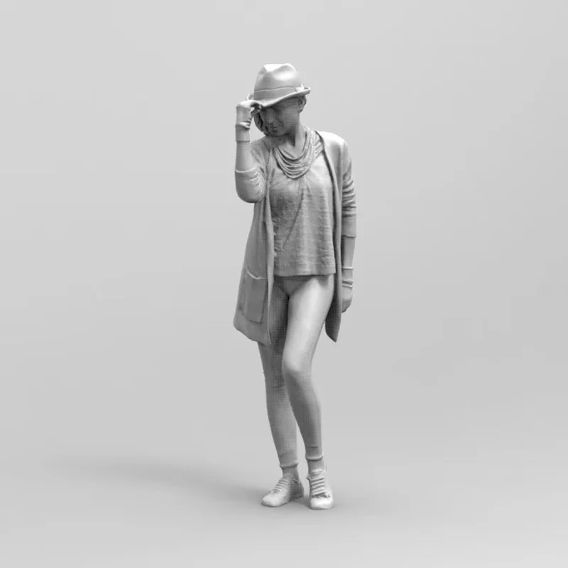 

1/64 Fashionable Dancing Girl Resin Model Figure Gk Micro Miniature 3d Printed White Model Toy Unassembled And Unpainted Kit