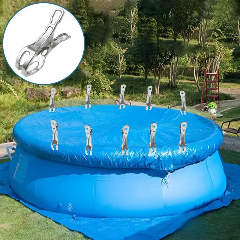 Pool Covering Clamps Windproof Clips Pool Clamps Pool Clips 30 Pcs Tarp Clamps Awning Cover Fasteners Stainless Steel Cover