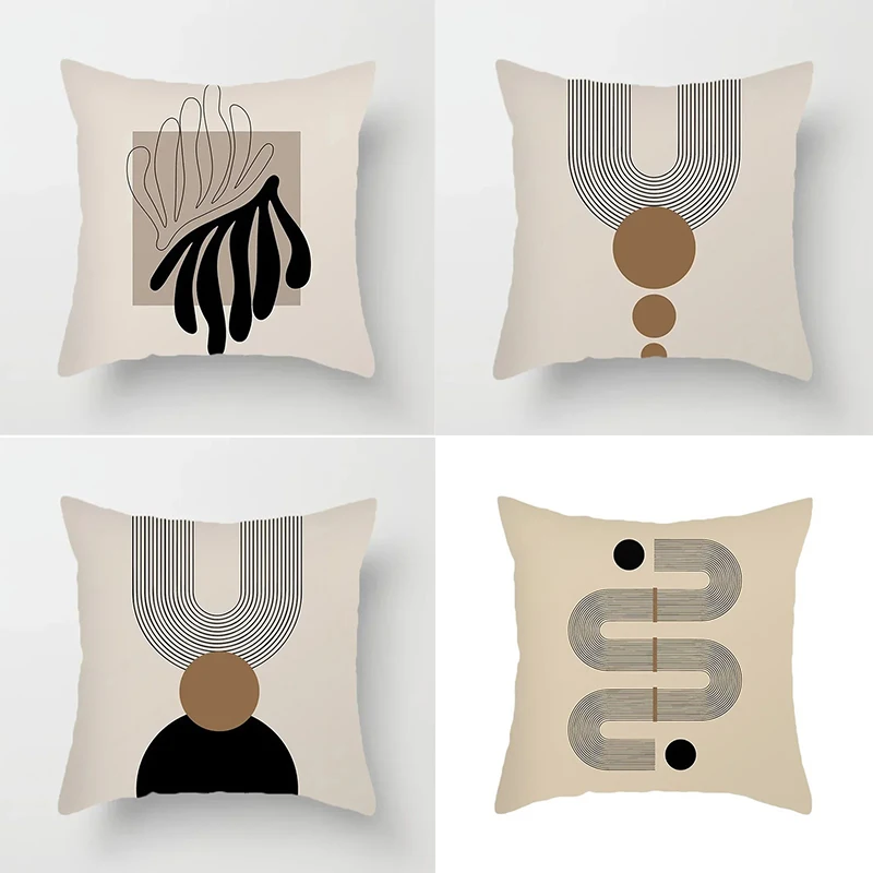 

Line Art Pattern Throw Pillows, Simple Modern Home Accents