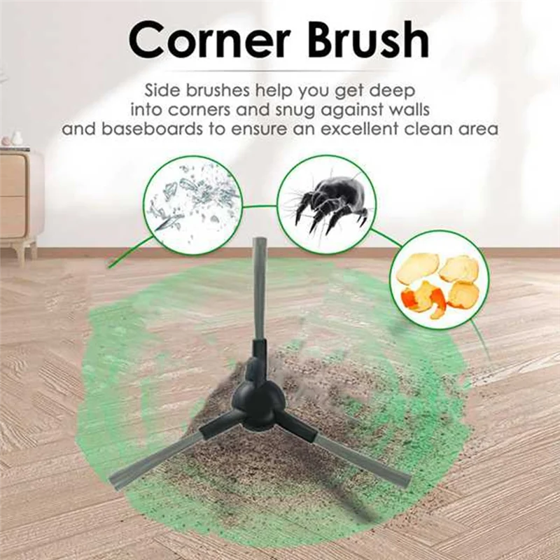 A94E-For JONR P20 PRO قطع غيار المكنسة الكهربائية فرشاة جانبية قطع غيار تنظيف فعالة 10 قطعة