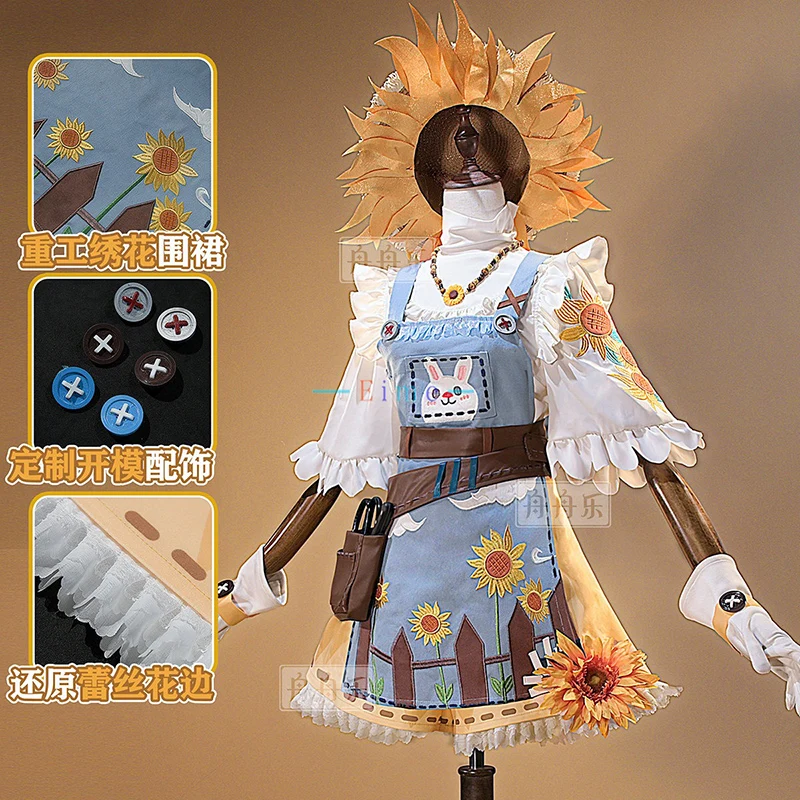 Identity V Emma Woods Cosplay Gardener Costume Women Cute Flower Dress Halloween Party Suit Role Play Clothings Custom Made view 2
