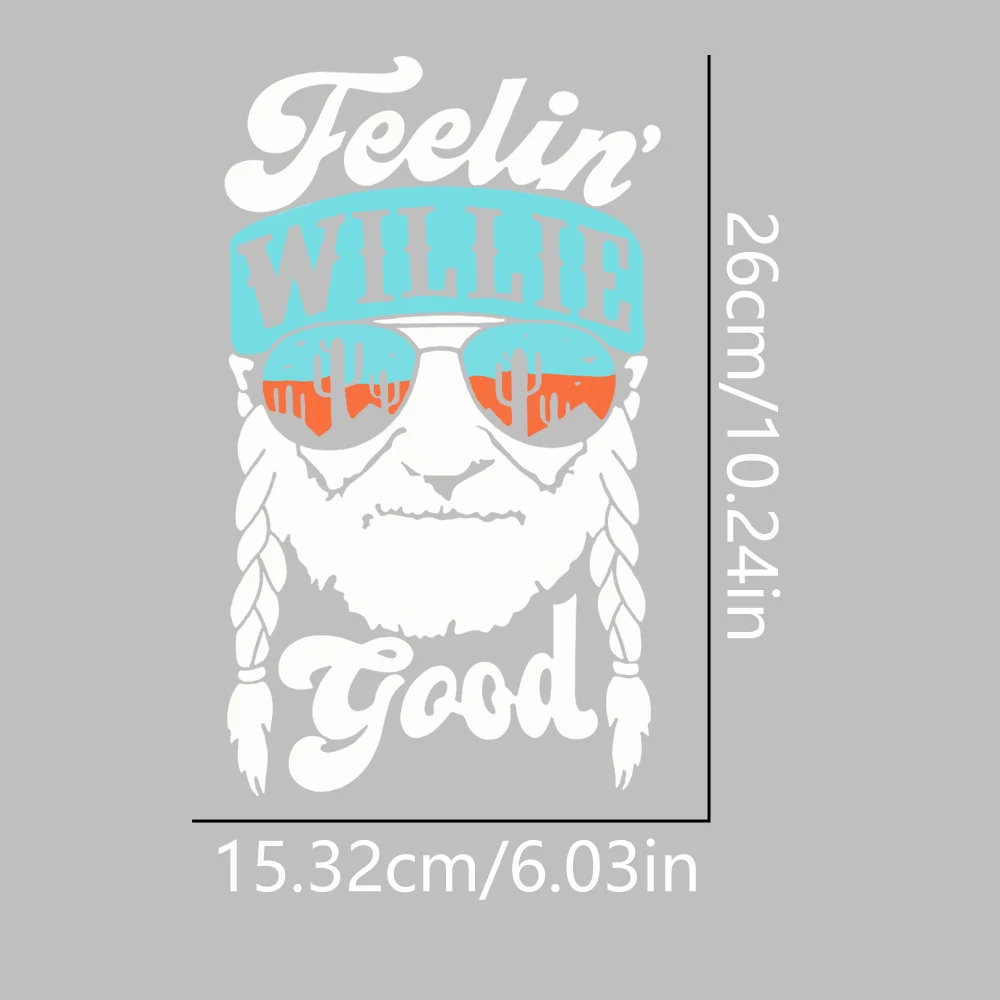 1 Feelin' Willie Good Western-Style Iron-On Transfer | Vintage Humor Heat Transfer Sticker | T-Shirt DIY Customization