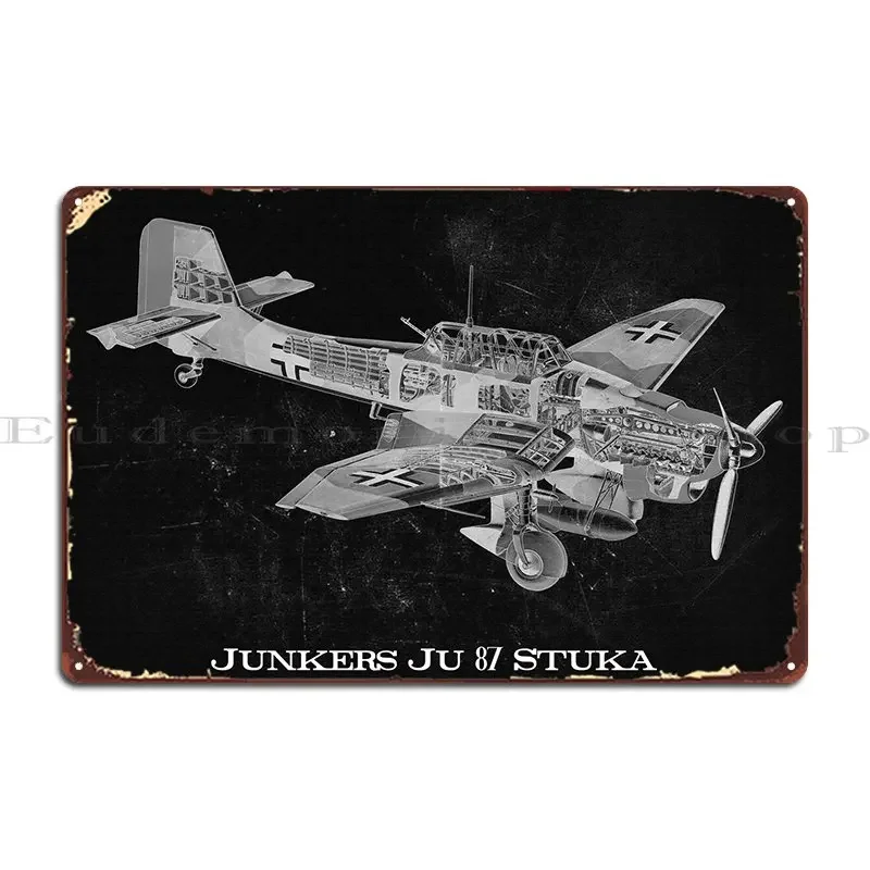 Junkers Ju 87 Stuka Metal Plaque Cinema Living Room Plaques Personalized Club Tin Sign Poster