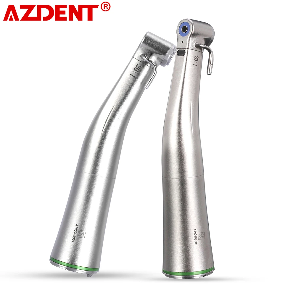 

AZDENT Dental LED Fiber Optic 20:1 Implant Handpiece Contra Angle Low Speed Push Button Torque 55Ncm Dentistry Implant Equipment